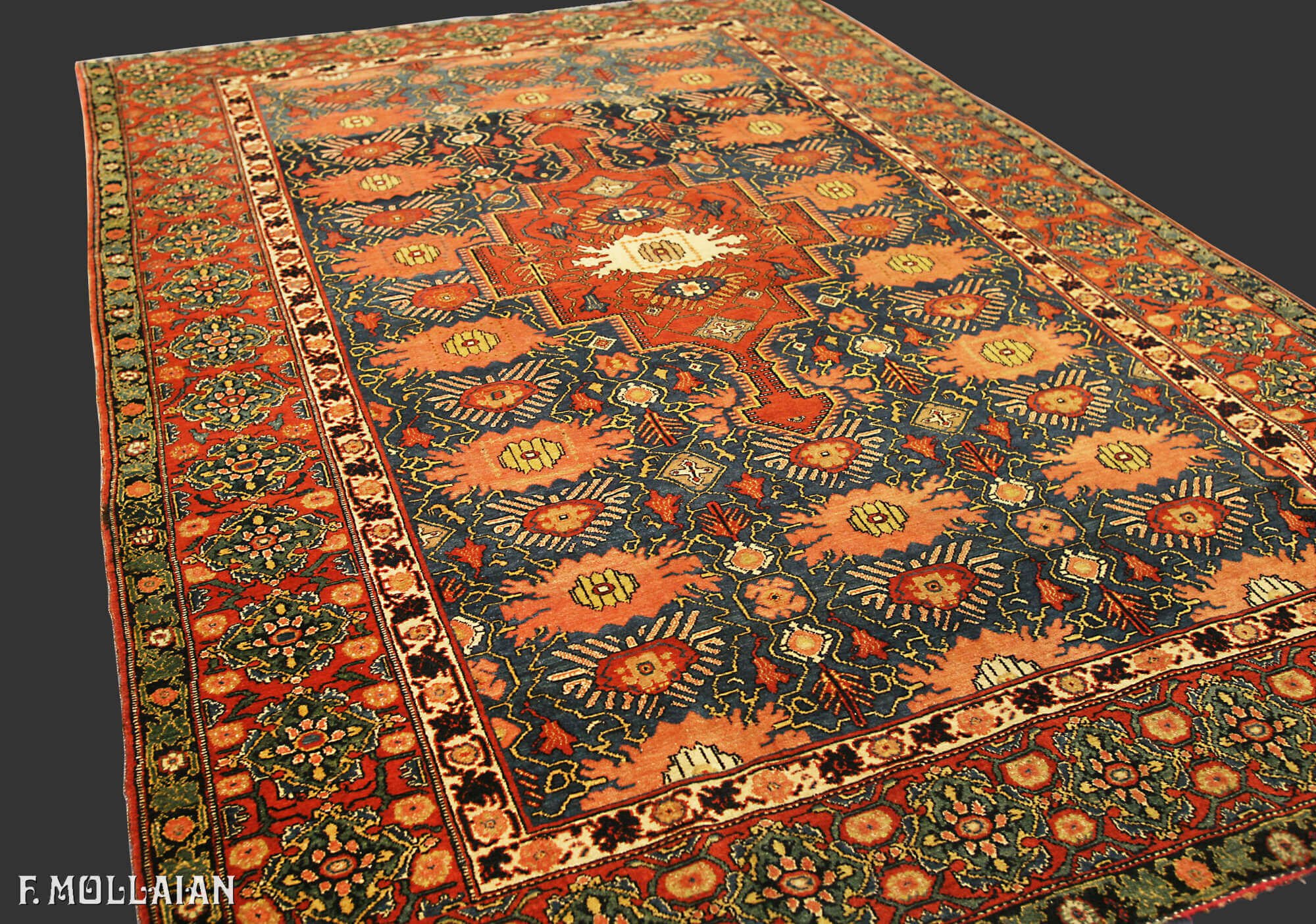 Tapis Persan Antique Senneh Chaîne de Soie n°:58274124